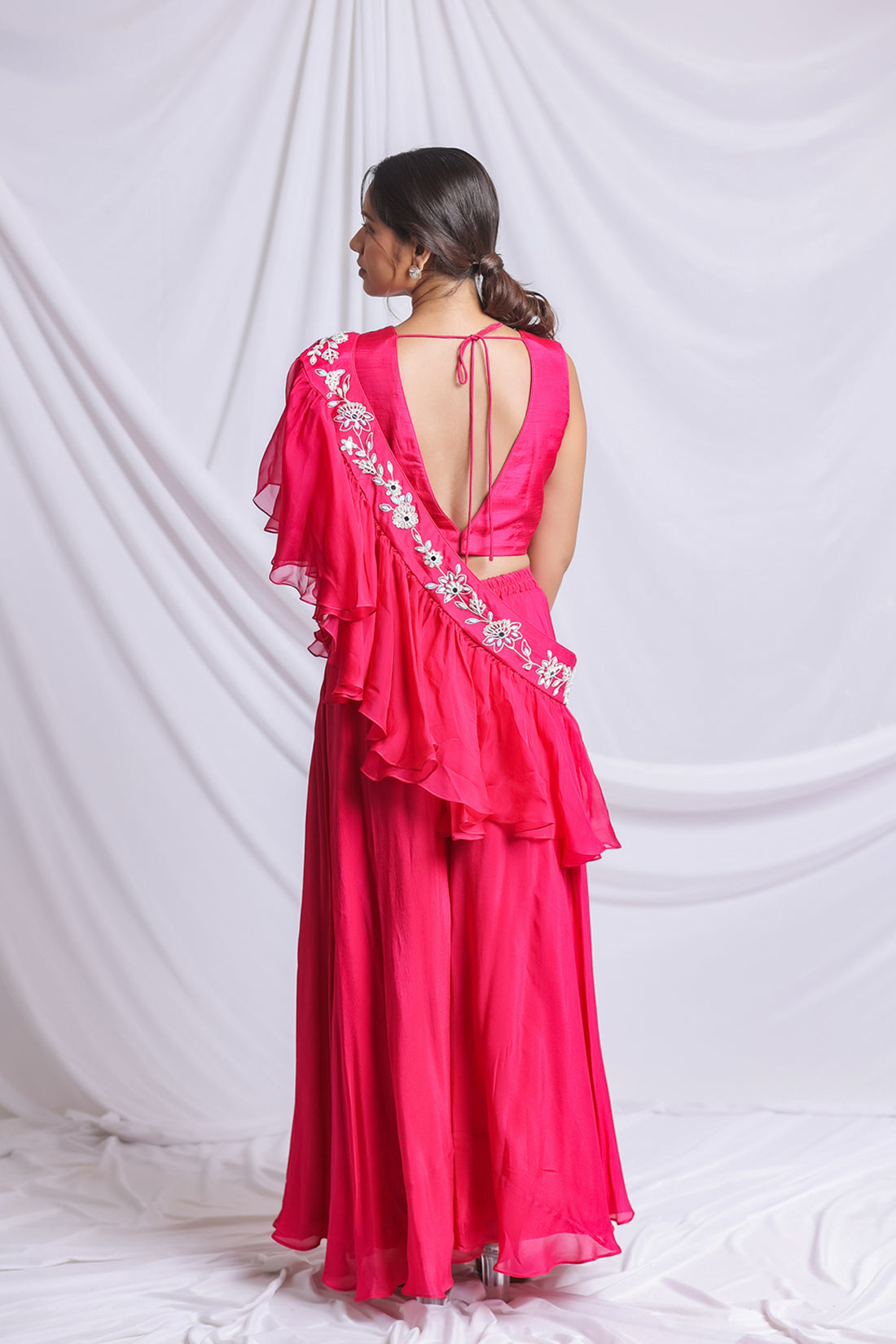 RANI PINK HERITAGE EMBROIDERED PALAZZO SET