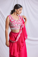 RANI PINK HERITAGE EMBROIDERED PALAZZO SET