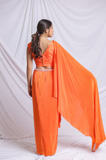 ORANGE HERITAGE DRAPE SKIRT SET