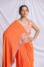 ORANGE HERITAGE DRAPE SKIRT SET