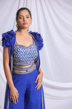 ELECTRIC BLUE SIGNATURE PALAZZO SET
