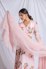 BLUSH PINK FLORAL LUXE LEHENGA SET