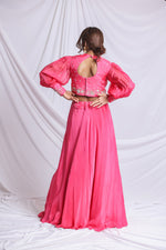 HOT PINK LUXE HAND EMBROIDERED LEHENGA SET