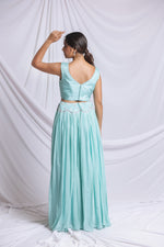MINT GREEN LUXE HAND EMBROIDERED LEHENGA SET