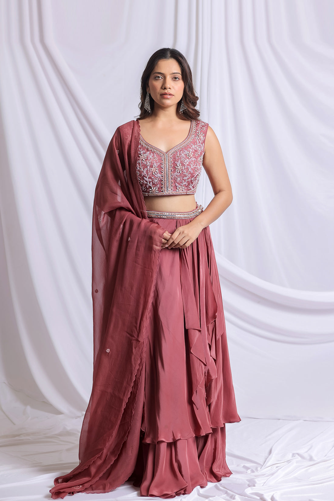 SOFT MAUVE LUXE LEHENGA SET