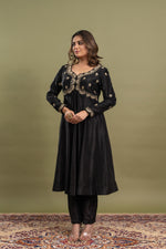 BLACK HAND EMBROIDERED ANARKALI SET