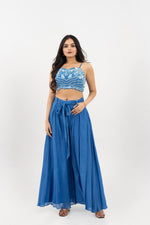 COBALT BLUE HAND EMBROIDERED PALAZZO SET