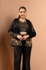 HAND EMBROIDERED INDO-WESTERN BLAZER SET