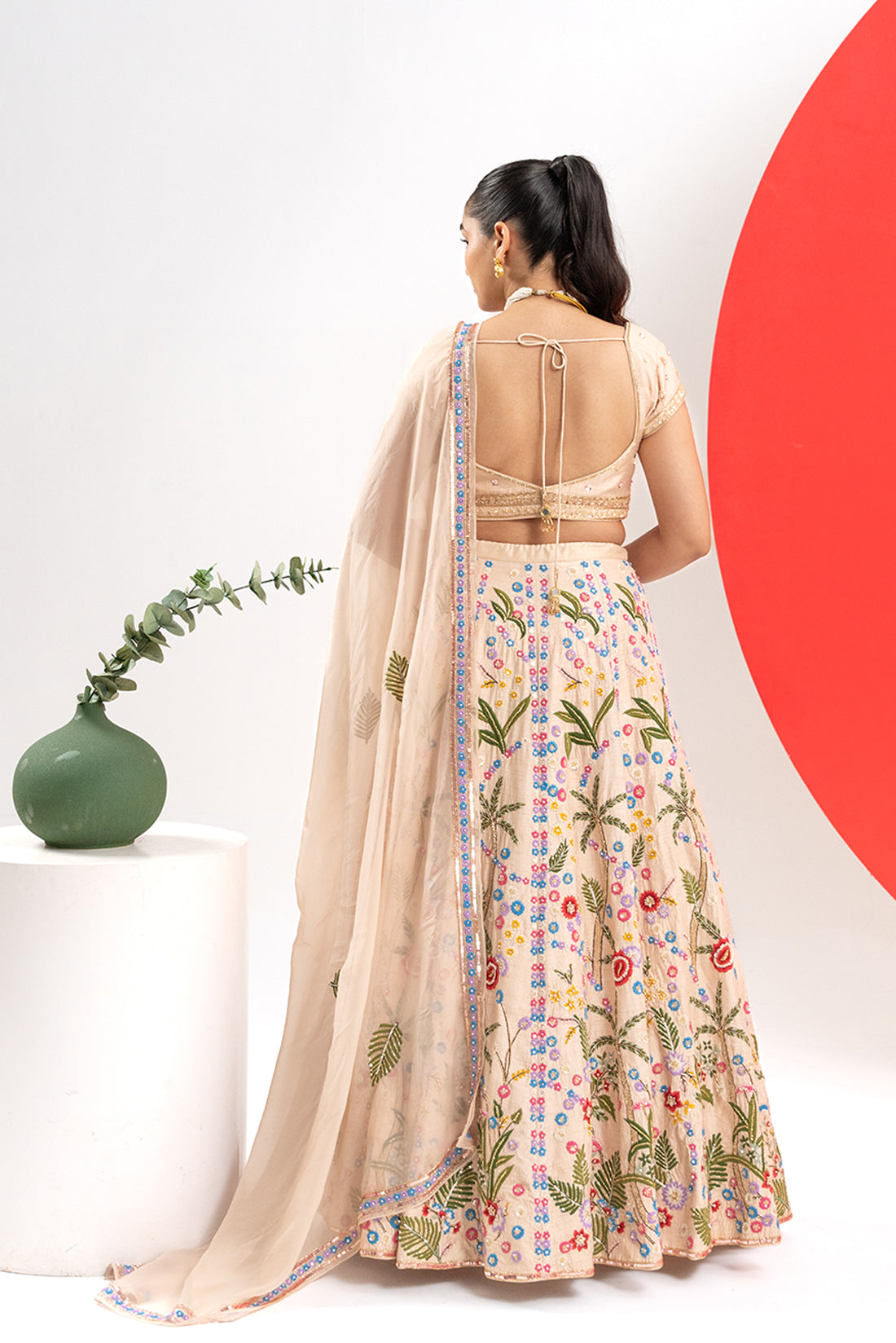 WARM IVORY EMBROIDERED LEHENGA SET