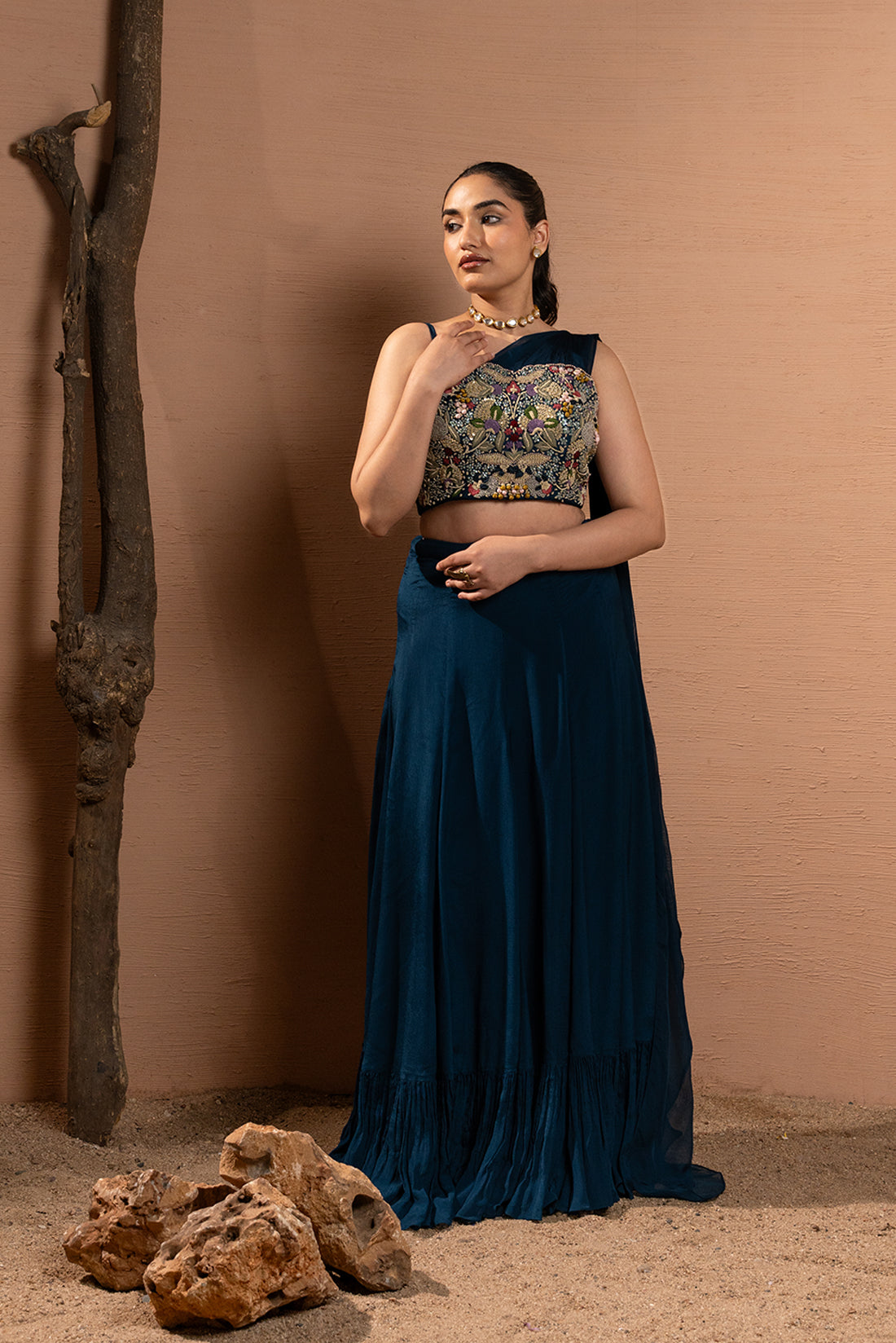 PEACOCK BLUE COUTURE LEHENGA SET