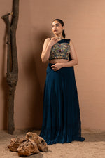 PEACOCK BLUE COUTURE LEHENGA SET