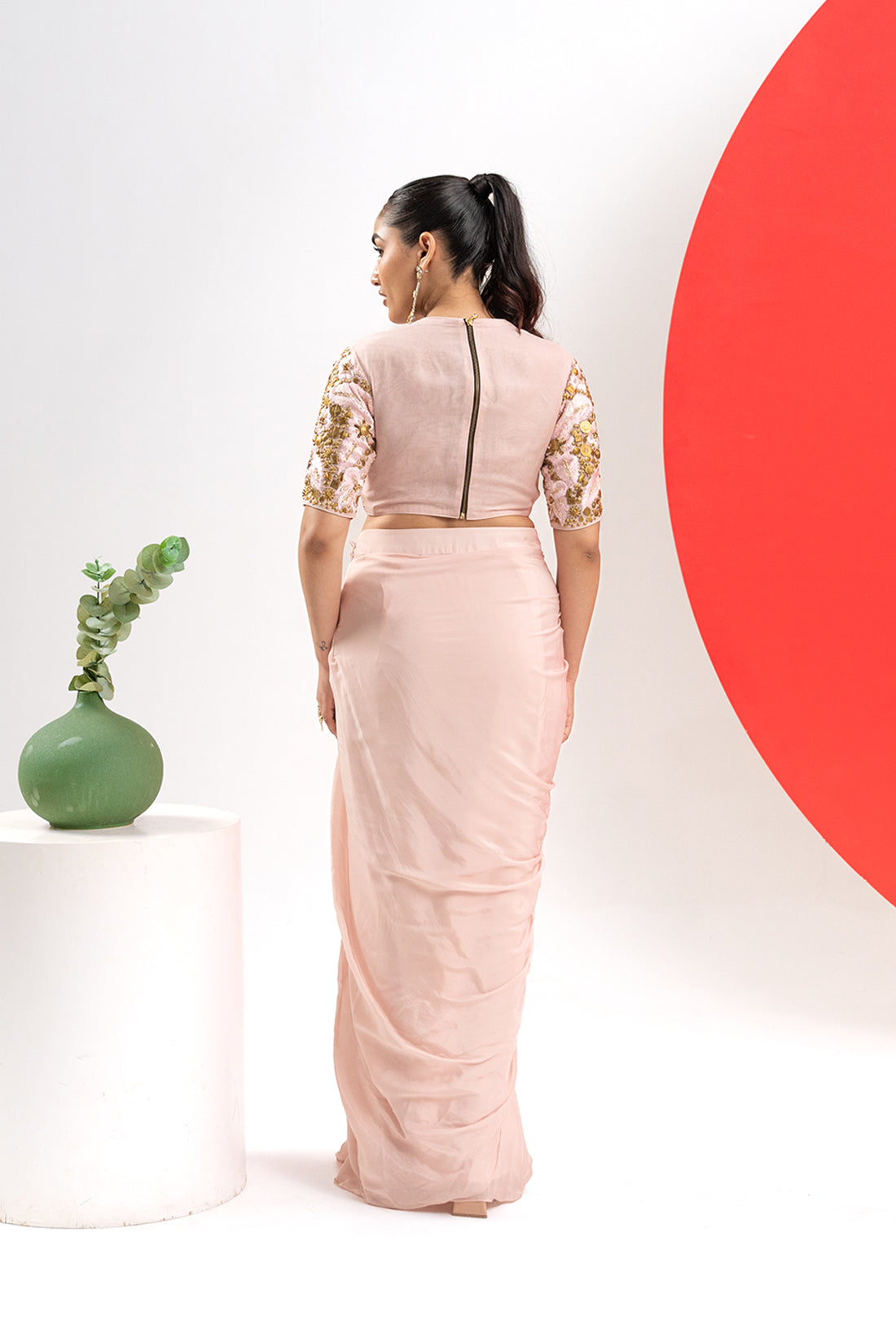 PALE PINK LUXE INDO-WESTERN SET