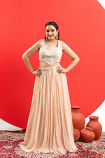 LIGHT PEACH LUXE LEHENGA SET