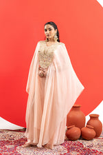 LIGHT PEACH INDO-WESTERN PALAZZO SET