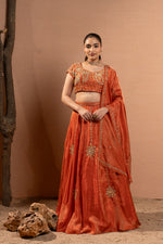 RUST ORANGE COUTURE LEHENGA ENSEMBLE