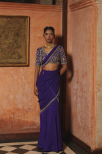 MIDNIGHT PURPLE PRE-DRAPED SAREE