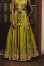 OLIVE GREEN LEHENGA SET