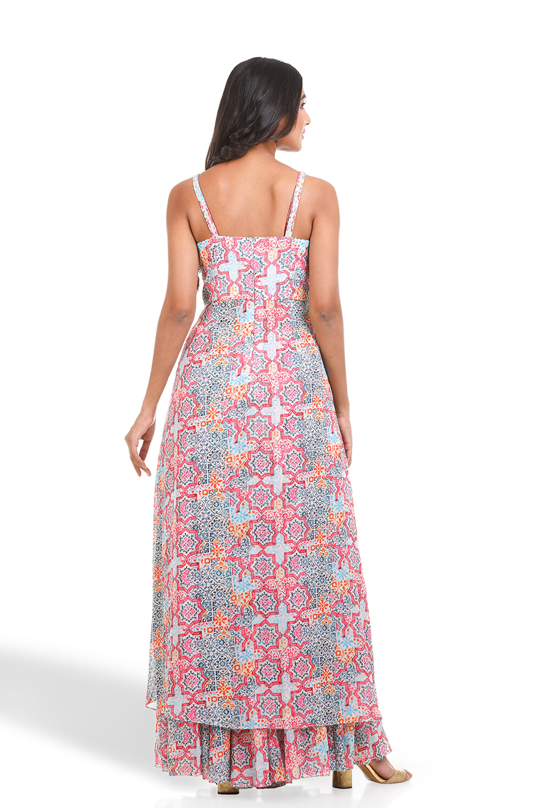 GEOMETRIC HAND EMBROIDERED SHARARA SET