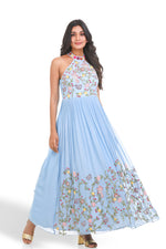 SKY BLUE HALTERNECL GOWN