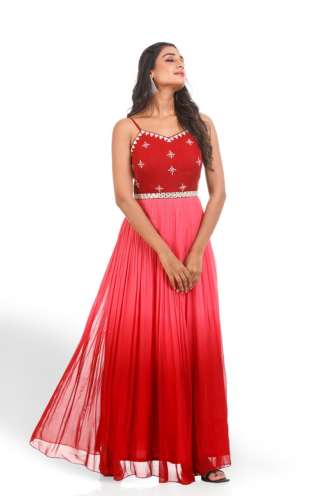 RED SHADED GOWN