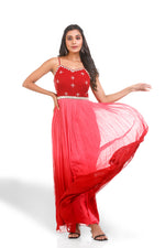 RED SHADED GOWN