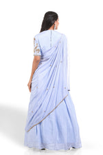 ICE BLUE HAND EMBROIDERED LEHENGA SET