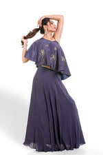 DOVE GREY HAND EMBROIDERED LEHENGA SET