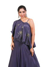 DOVE GREY HAND EMBROIDERED LEHENGA SET