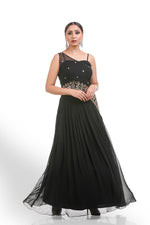 MIDNIGHT MIRROR CAPE LEHENGA SET