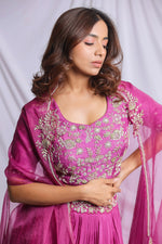 PURPLE HAND EMBROIDERED LEHENGA SET
