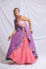 PURPLE LUXE HAND EMBROIDERED LEHENGA
