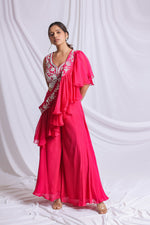 RANI PINK HERITAGE EMBROIDERED PALAZZO SET