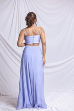 MIST BLUE LUXE INDO WESTERN SKIRT SET