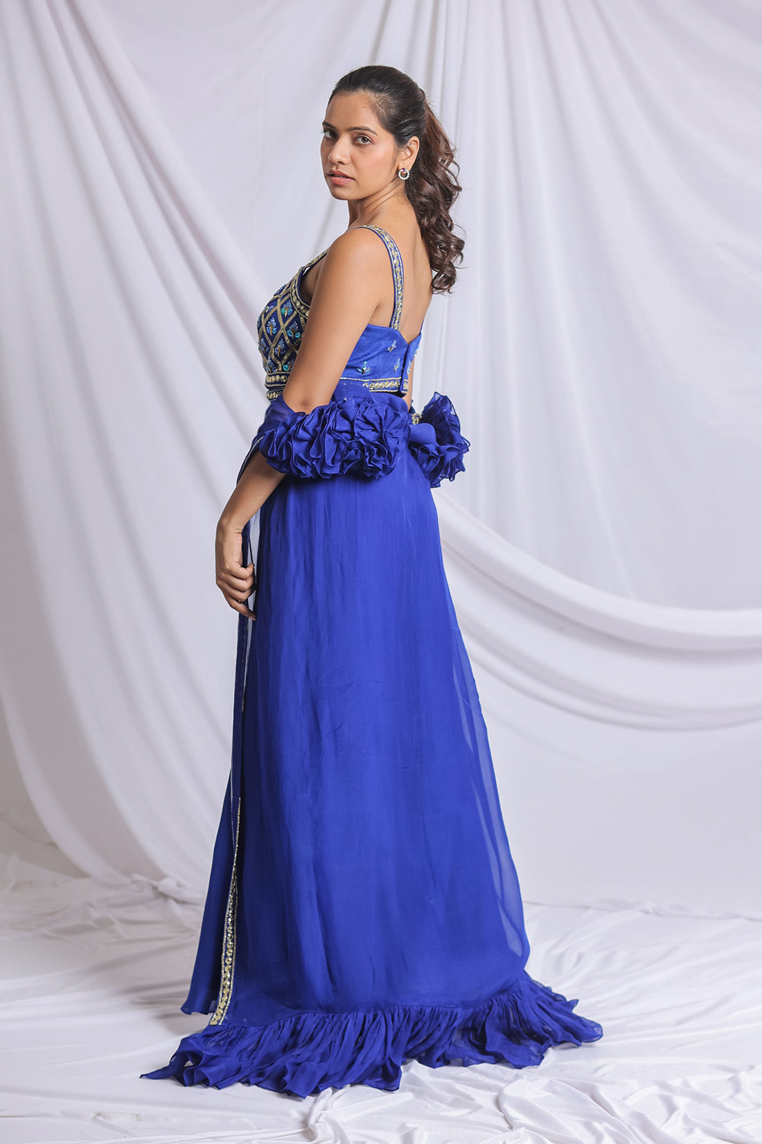 ELECTRIC BLUE SIGNATURE PALAZZO SET
