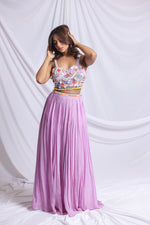 SHELL LUXE HAND EMBROIDERED LEHENGA SET