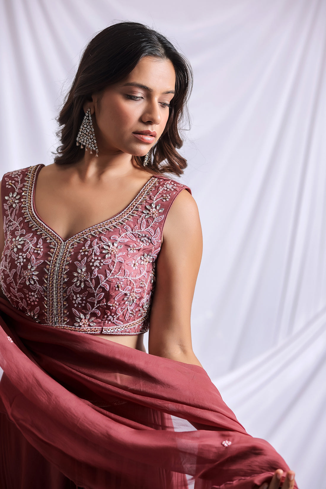 SOFT MAUVE LUXE LEHENGA SET