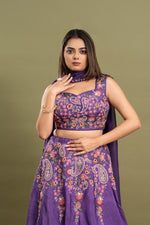 PURPLE ROYALE HAND EMBROIDERED LEHENGA SET