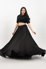 BLACK HAND EMBROIDERED LEHENGA SET