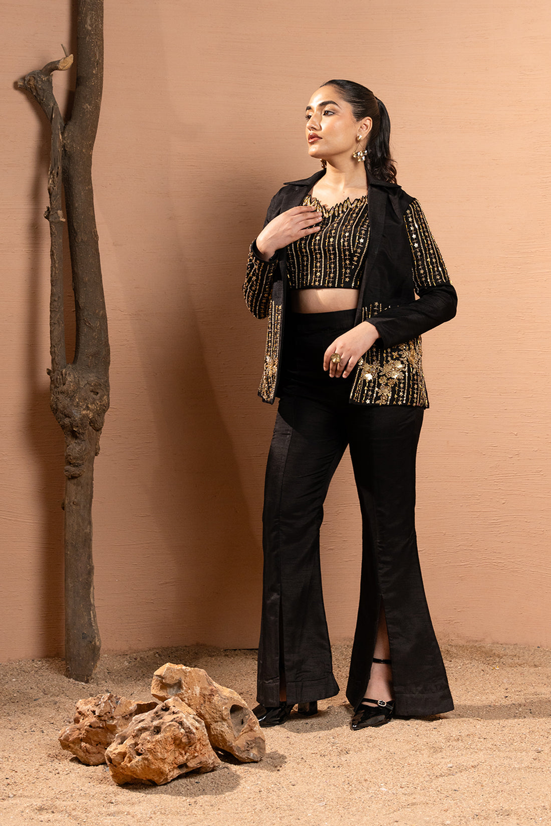 HAND EMBROIDERED INDO-WESTERN BLAZER SET