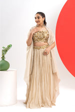 GOLDEN HAND EMBROIDERED LEHENGA SET