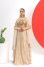 GOLDEN HAND EMBROIDERED LEHENGA SET