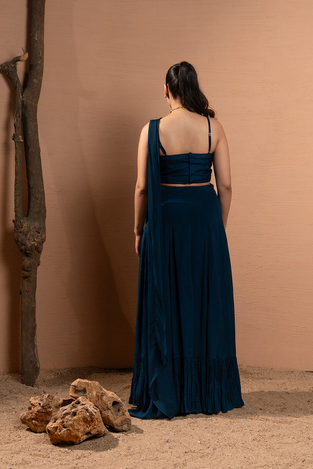PEACOCK BLUE COUTURE LEHENGA SET