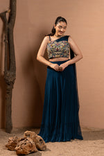 PEACOCK BLUE COUTURE LEHENGA SET
