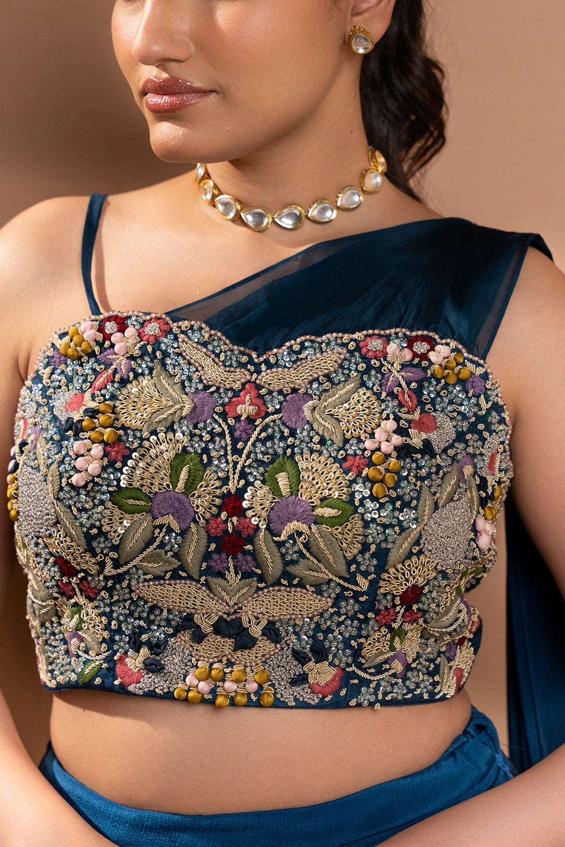 PEACOCK BLUE COUTURE LEHENGA SET