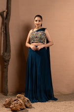 PEACOCK BLUE COUTURE LEHENGA SET