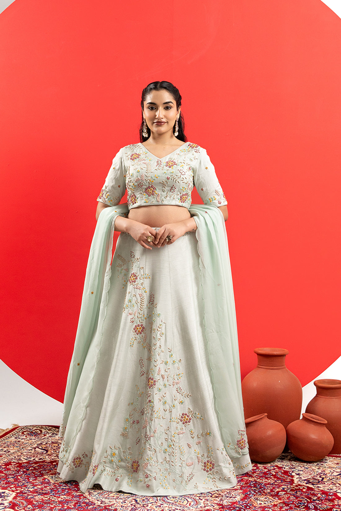 MINT GREEN LUXE LEHENGA SET
