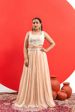 LIGHT PEACH LUXE LEHENGA SET
