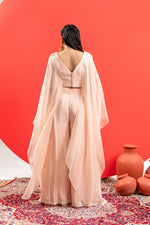 LIGHT PEACH INDO-WESTERN PALAZZO SET