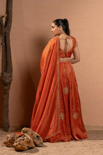 RUST ORANGE COUTURE LEHENGA ENSEMBLE