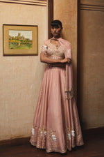 LIGHT PINK TISSUE LEHENGA SET